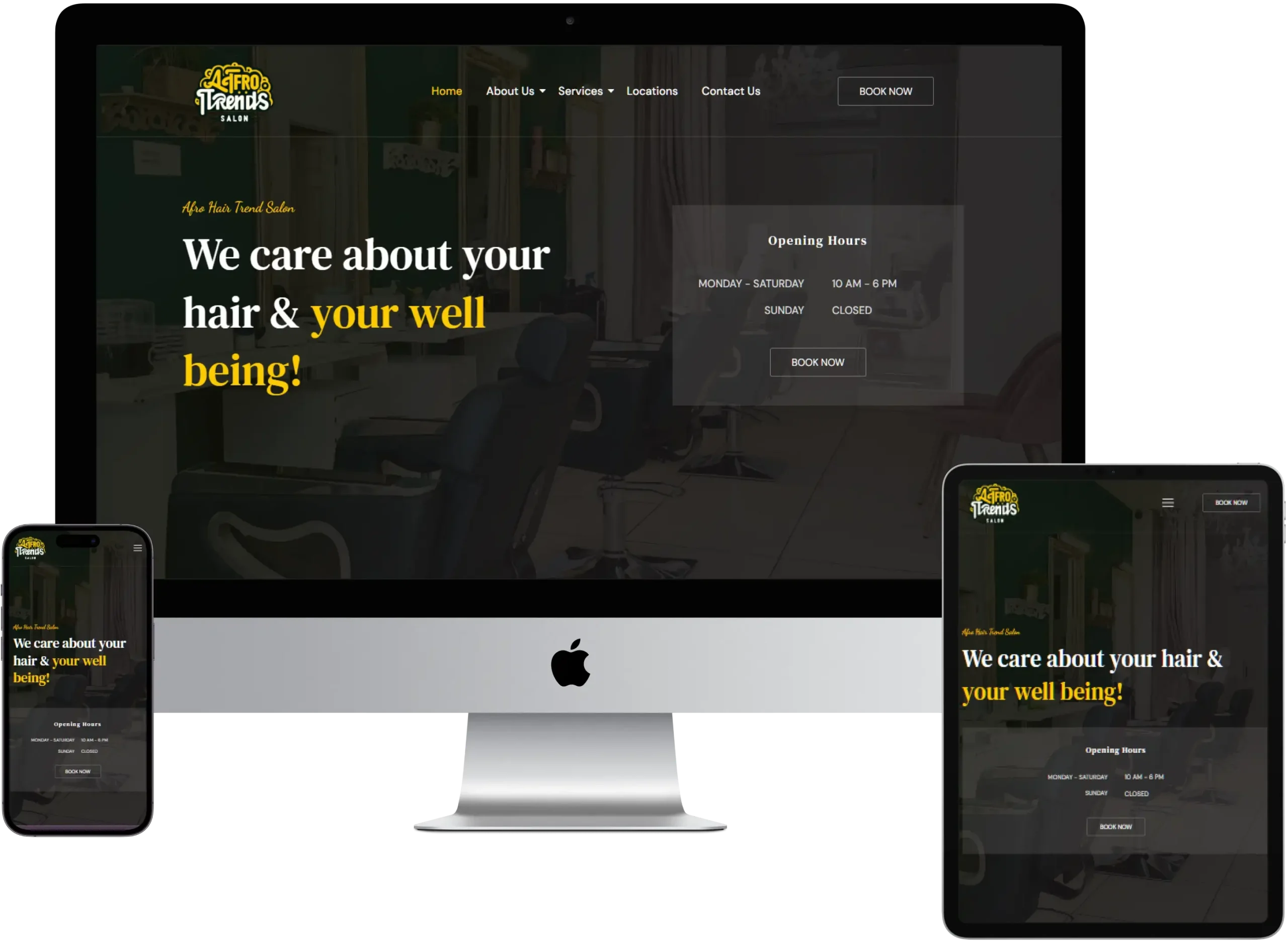 afro trend salon website